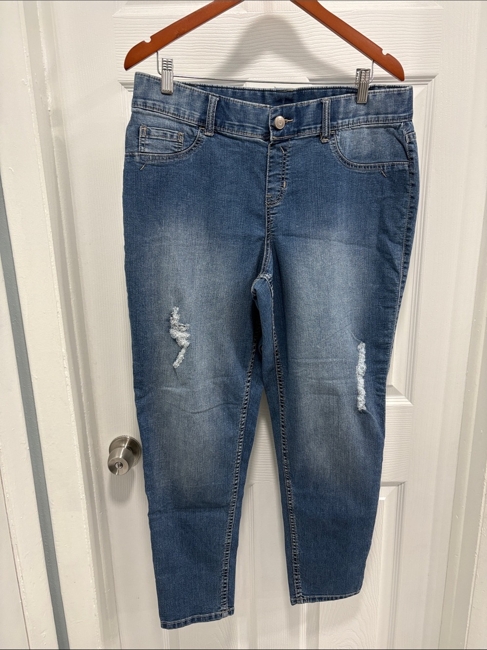 Lane Bryant Distressed Ankle Jeans - Blue